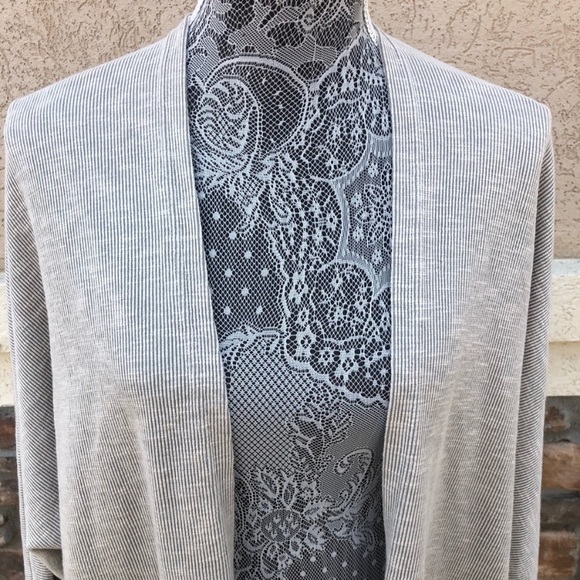 Anthropologie DONNI Sandwash Cardigan Open Front Ribbed Long Sweater Dus… - Picture 14 of 16